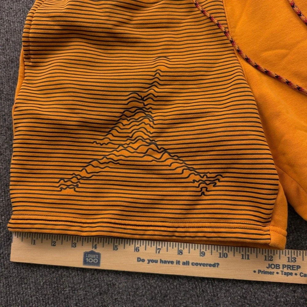 Jordan Fleece Shorts Mens Large Orange DJ0186-738 Jumpman Graphic Striped